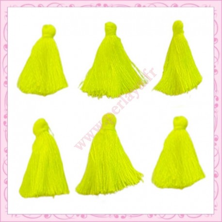 20 pompons jaunes fluos 3cm