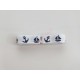 2 mètres de ruban blanc 16mm motif ancre