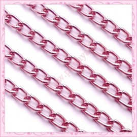 5 mètres de chaine rose en aluminium