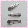 50 supports barrettes cheveux argentés 4.7cm