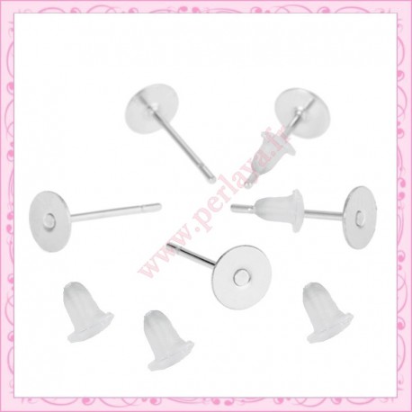 400 clous pour boucle d'oreille 6mm + 400 bouchons en cadeaux